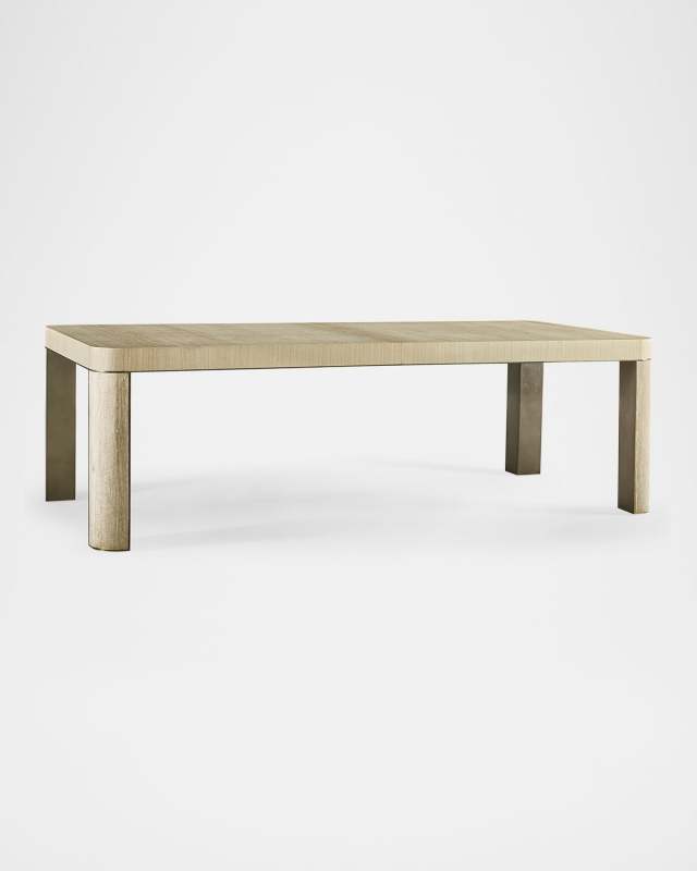 Water Upwelling Travertine Leg 96" Dining Table with 1 Leaf
